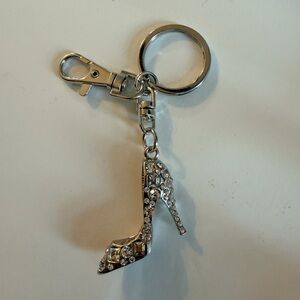 Sparkling Silver High Heel Keychain